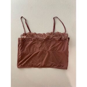 Victoria’s Secret Lace Trim Cami Bralette Top Rose Pink Size S